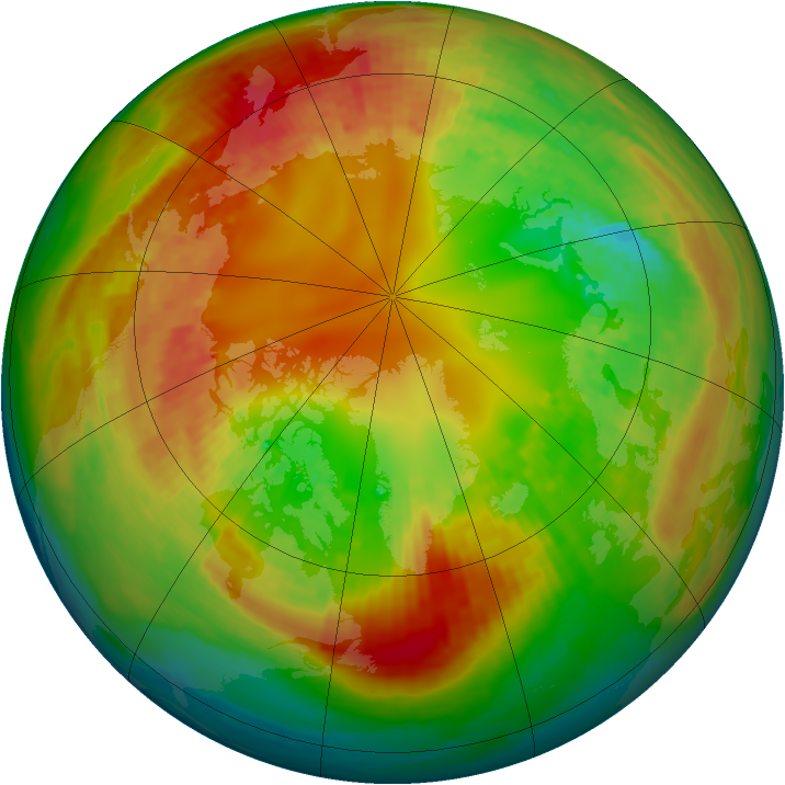 Arctic ozone map for 16 February 2003